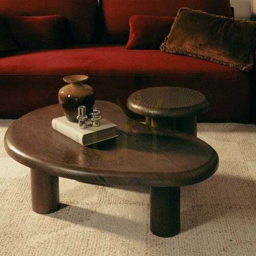 Sprawdź Zestaw stołowy WALNUT, ciemny dąb, zaokrąglone kształty Nova Nook