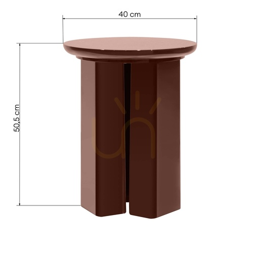 Sprawdź Stolik pomocniczy RIEB 40 cm, bordowo-brązowy, błyszczący Nova Nook