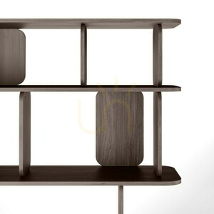 SALA II – wysoki regał o zaokrąglonych kształtach, kolor Villa Walnut Nova Nook small 3