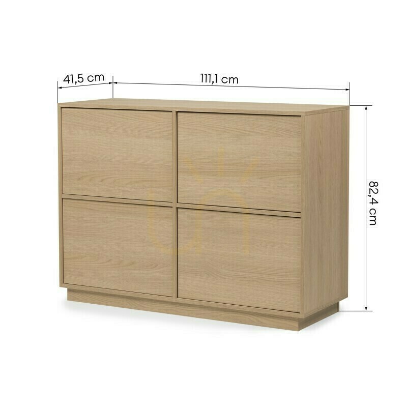 Obejrzyj Czterodrzwiowa komoda WASABI, dąb Lindberg Nova Nook Czterodrzwiowa komoda WASABI, dąb Lindberg Nova Nook