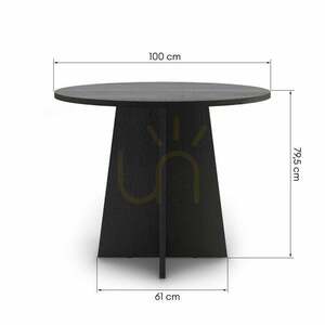Okrągły stół jadalny ERLO 100 cm, czarny Nova Nook small 4