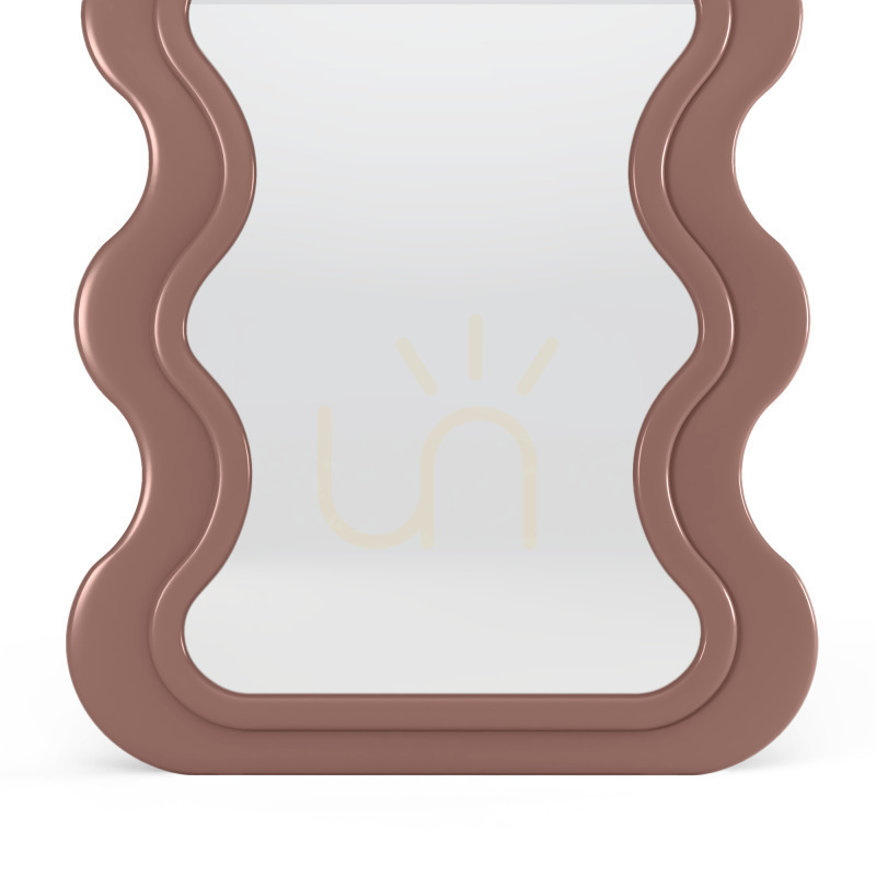 Wyświetl Dekoracyjne lustro wiszące w drewnianej ramie SELLEG 177 x 75 cm, falisty, organiczny kształt, kolor mocha mousse Nova Nook Dekoracyjne lustro wiszące w drewnianej ramie SELLEG 177 x 75 cm, falisty, organiczny kształt, kolor mocha mousse Nova Nook