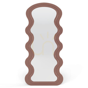 Dekoracyjne lustro wiszące w drewnianej ramie SELLEG 177 x 75 cm, falisty, organiczny kształt, kolor mocha mousse Nova Nook 0 Dekoracyjne lustro wiszące w drewnianej ramie SELLEG 177 x 75 cm, falisty, organiczny kształt, kolor mocha mousse Nova Nook small 0