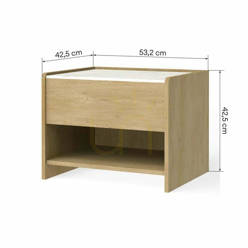 Zobacz Szafka nocna TANNA Cremona Torro z drewna dębowego, marmur kryształowy, zaokrąglona Nova Nook Szafka nocna TANNA Cremona Torro z drewna dębowego, marmur kryształowy, zaokrąglona Nova Nook