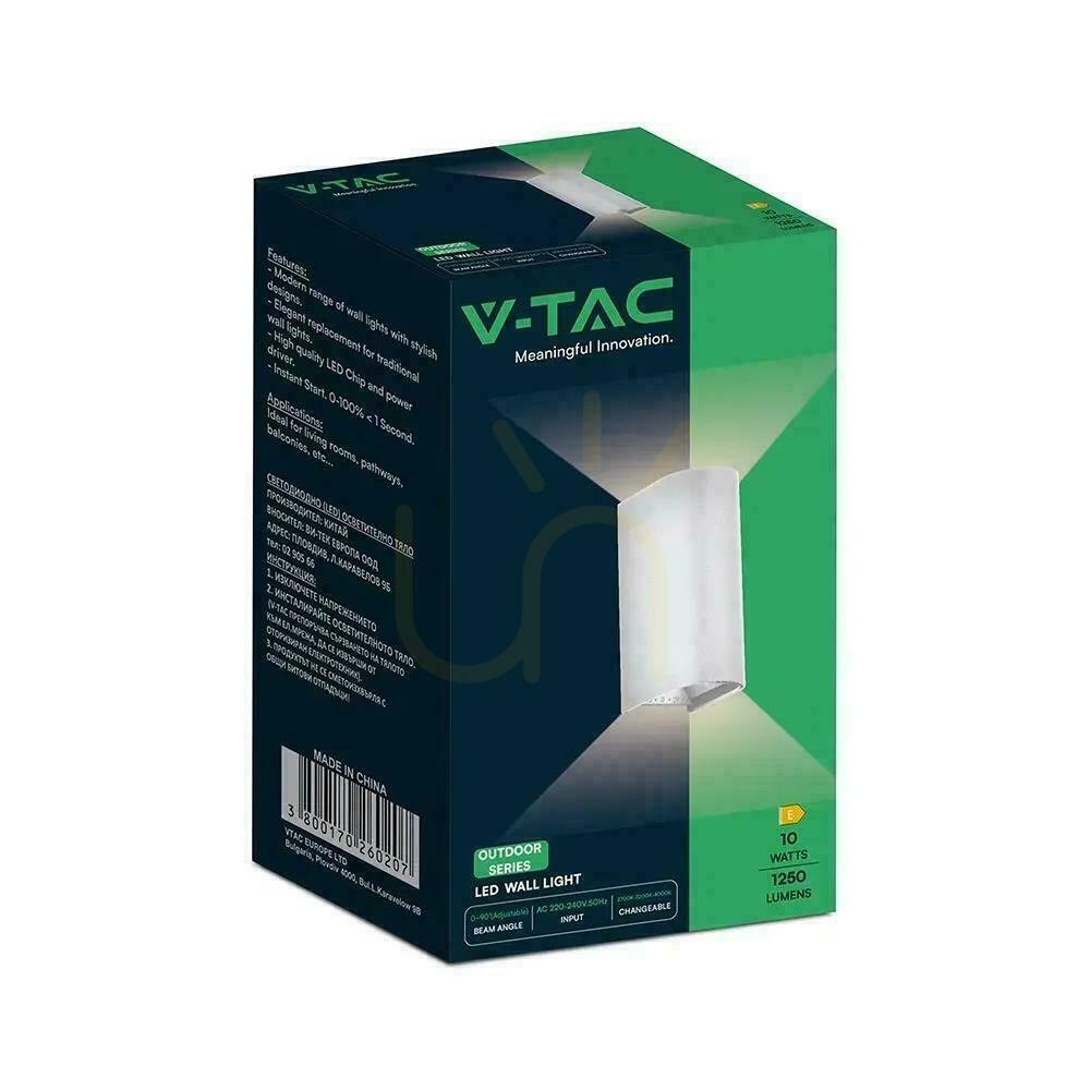 Pokaż Oprawa ścienna V-TAC 10W LED COB biała IP65 CCT zmiana barwy VT-120113 2700K-3200K-4000K 1250lm Oprawa ścienna V-TAC 10W LED COB biała IP65 CCT zmiana barwy VT-120113 2700K-3200K-4000K 1250lm