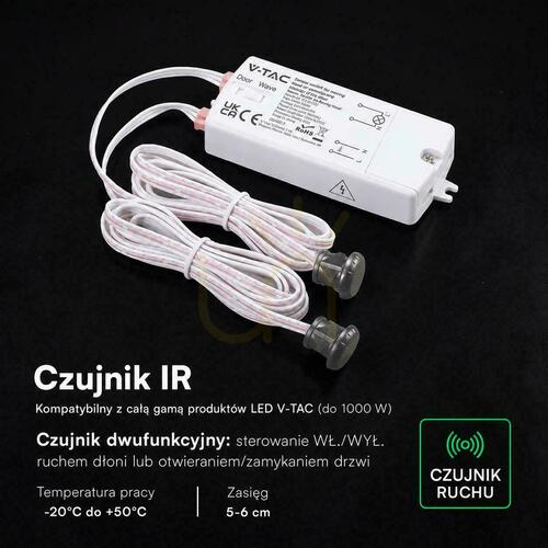 Sprawdź Czujnik ruchu na ruch ręki z przewodem max.1000W LED dwa sensory V-TAC VT-8159-2 5 lat gwarancji