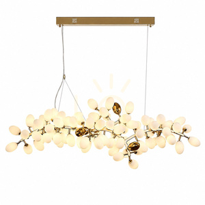 Lampa wisząca CHIC biało złota 105 cm - nowoczesna lampa do salonu small 3