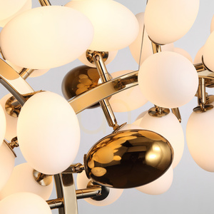 Lampa wisząca CHIC biało złota 105 cm - nowoczesna lampa do salonu small 5