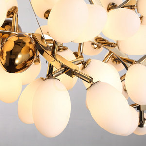 Lampa wisząca CHIC biało złota 105 cm - nowoczesna lampa do salonu small 6