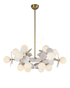 Lampa wisząca CHIC biało złota 105 cm - nowoczesna lampa do salonu small 4