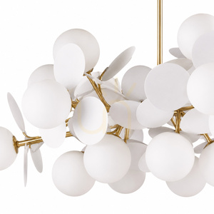 Lampa wisząca CHIC biało złota 105 cm - nowoczesna lampa do salonu small 6