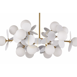 Lampa wisząca CHIC biało złota 105 cm - nowoczesna lampa do salonu small 7