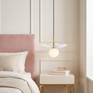 Lampa wisząca CHIC biało złota 105 cm - nowoczesna lampa do salonu 3 Lampa wisząca CHIC biało złota 105 cm - nowoczesna lampa do salonu small 3