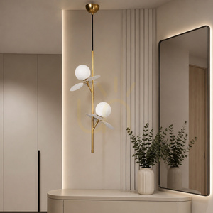 Lampa wisząca CHIC biało złota 105 cm - nowoczesna lampa do salonu 2 Lampa wisząca CHIC biało złota 105 cm - nowoczesna lampa do salonu small 2