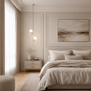 Lampa wisząca CHIC biało złota 105 cm - nowoczesna lampa do salonu 3 Lampa wisząca CHIC biało złota 105 cm - nowoczesna lampa do salonu small 3
