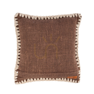 Poszewka na poduszkę BAZAR BIZAR 50x50 cm brązowo-biała z tkaniny small 6