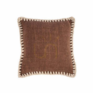 Poszewka na poduszkę BAZAR BIZAR 50x50 cm brązowo-biała z tkaniny small 0