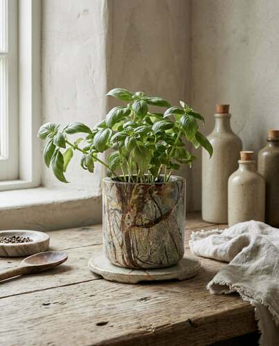 Sprawdź Doniczka marmurowa BAZAR BIZAR Bidasar Green Planters 10 cm