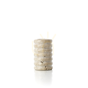 Świecznik kamienny beżowy BAZAR BIZAR Travertine Ripple M 3 Świecznik kamienny beżowy BAZAR BIZAR Travertine Ripple M small 3