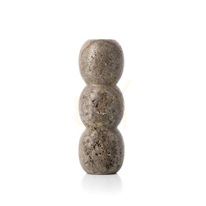 Świecznik stożkowy BAZAR BIZAR Travertine Totem szary kamienny L 4 Świecznik stożkowy BAZAR BIZAR Travertine Totem szary kamienny L small 4