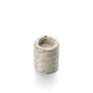 Świecznik na tealight Bazar Bizar Travertine Ripple S, trawertyn beżowy, 6,3 × 6,3 × 7,5 cm small 5