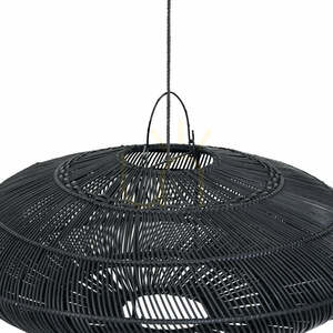 Lampa wisząca BAZAR BIZAR Macaron czarna M metal rattan Pendant Lamps small 1