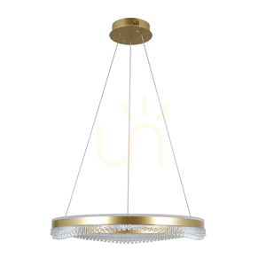 Złota lampa wisząca LED Italux Morte 60 cm, zmienna barwa światła small 0