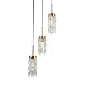 Lampa wisząca Italux Zorta 3 × E14 czarno-złota ze szkłem small 1