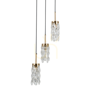 Lampa wisząca Italux Zorta 3 × E14 czarno-złota ze szkłem small 3