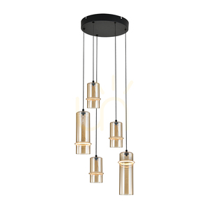 Lampa wisząca LED 20 W, 3000 ks, kolor piaskowa czerń – szkło szampańskie ZAMBELIS small 1
