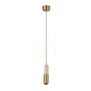 Lampa wisząca LED 7 W, 3000 K, z triakiem, kolor alabastrowy – mosiężna, ZAMBELIS small 1