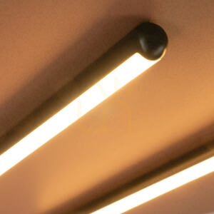 Lampa sufitowa LED 43 W, 3000 K, czarna matowa, w kształcie pałeczki – Sandy Brick, czerwona podstawa, ZAMBELIS small 1