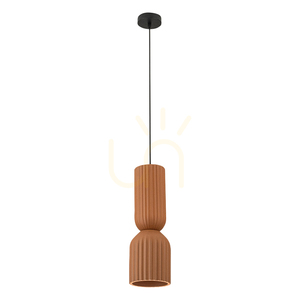 Lampa wisząca 1xE27 LED MAX 11 W, kolor terakota – piaskowa czarna glina – metalowa, ZAMBELIS small 0
