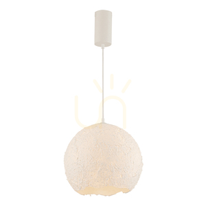 Lampa wisząca 1xE27, maks. 15 W, metal – masa papierowa – plastikowa kula, biała, ZAMBELIS small 0