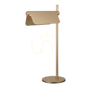 Lampa stołowa LED 7 W, 3000 K, w kolorze szczotkowanego złota, z regulowanymi deflektorami światła – ZAMBELIS small 1