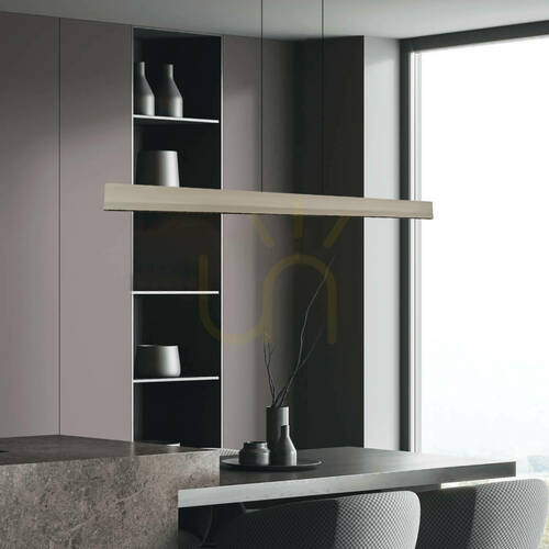 Sprawdź Lampa wisząca LED Line Light 40 W, 3000 K, z triakiem, szara szczotkowana – aluminium – czarna ZAMBELIS