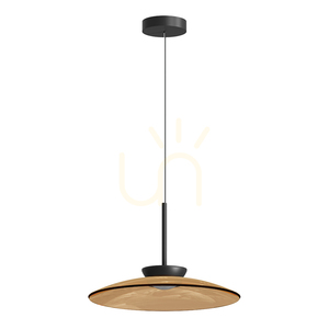 Lampa wisząca LED 31 W, 2700 K–3000 K, triak, czarna matowa – szkło w kolorze tawny, ZAMBELIS small 1