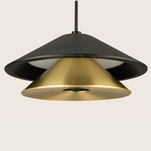 Lampa wisząca LED Zambelis 25347, czarna ze szczotkowanym złotem, 9 W, 3000 K small 2