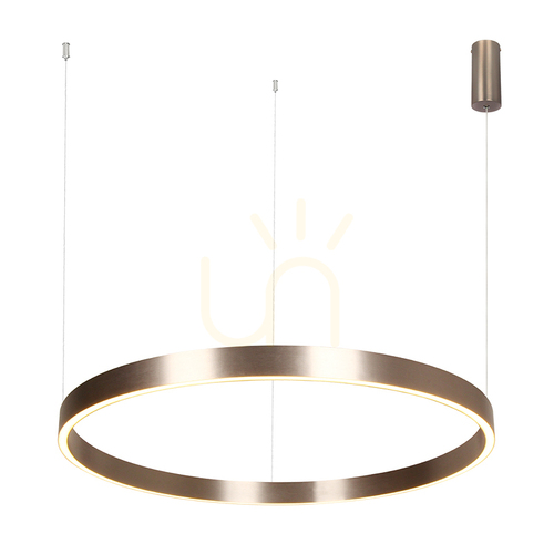 Sprawdź Lampa wisząca LED z regulacją wysokości 70 W, 3000 K, z anodowanego aluminium w kolorze „szczotkowana kawa” – akryl ZAMBELIS