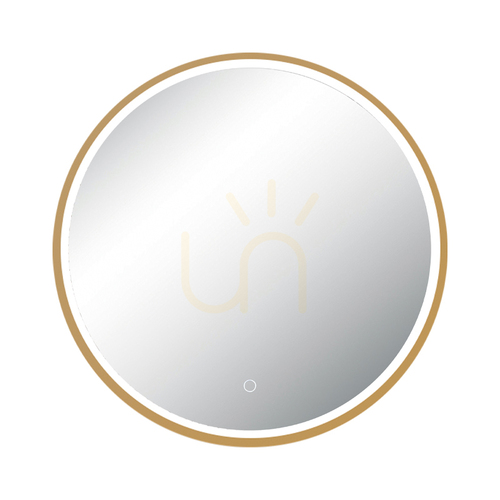 Sprawdź Lustro z oświetleniem LED 15 W, 3000 K–4000 K, okrągły przełącznik dotykowy z regulacją jasności, anodowane na złoto, IP44, ZAMBELIS