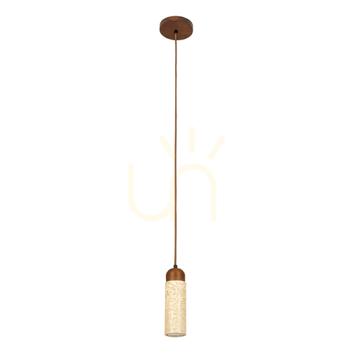 Sprawdź Lampa wisząca 1xGU10, maks. 10 W, naturalny kamień – brązowe drewno ZAMBELIS