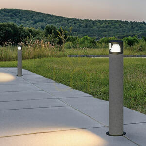 Zewnętrzna lampa słupkowa LED 10 W, 3000 K, naturalny beton – czarny metal – dyfuzor z PC, IP65, ZAMBELIS small 0