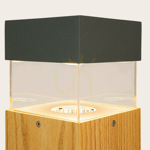 Sprawdź Słupek ogrodowy LED Zambelis E426 60 cm, grafitowy z dekorem drewna, 15 W 3000 K IP65