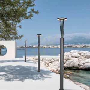 Lampa zewnętrzna LED na słupie, 15,5 W, 3000 K, grafitowe aluminium, IP65, ZAMBELIS small 0