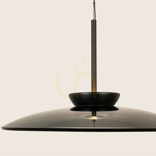 Sprawdź Lampa wisząca LED 31 W, 2700 K–3000 K, triak, czarna matowa – przydymione szkło ZAMBELIS