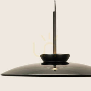 Lampa wisząca LED 31 W, 2700 K–3000 K, triak, czarna matowa – przydymione szkło ZAMBELIS small 2