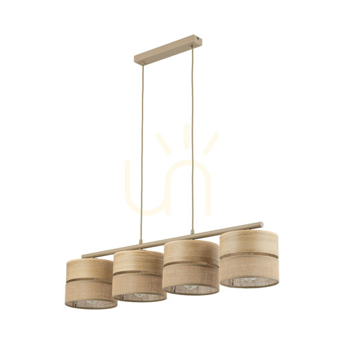 Sprawdź Dorma Wood Juta Lampa Wisząca 4 Xe27