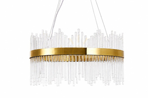 Żyrandol Kryształowy AURA Złota 85 cm - Nowoczesna Lampa Wisząca LED small 3