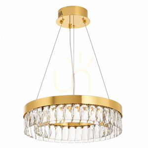 Żyrandol Kryształowy AURA Złota 85 cm - Nowoczesna Lampa Wisząca LED small 6