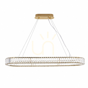 Żyrandol Kryształowy AURA Złota 85 cm - Nowoczesna Lampa Wisząca LED small 6